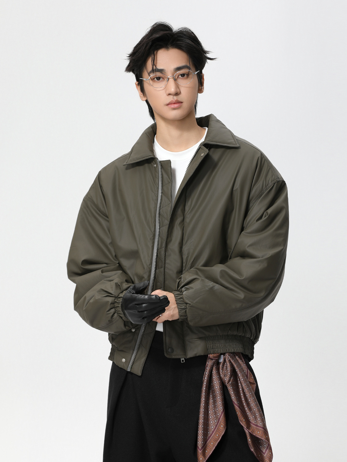 MTLCLOTHES Hombres| Coreano simple inns cremallera cardigan universal suelto corto algodón chaqueta de moda