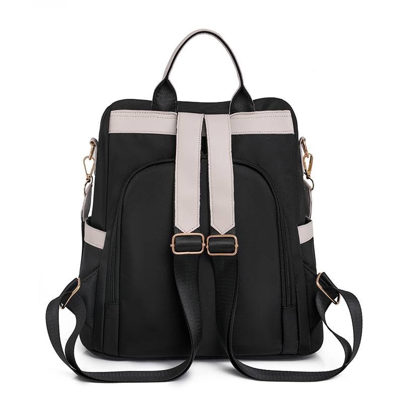 Mochila antirrobo de nailon para mujer 2023 nuevo estilo casual color de contraste para mujer mochila de moda color de contraste ligero marea