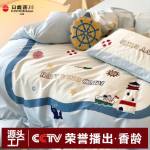 男孩儿童纯棉长绒棉四件套卡通风全棉被套床单床上用品