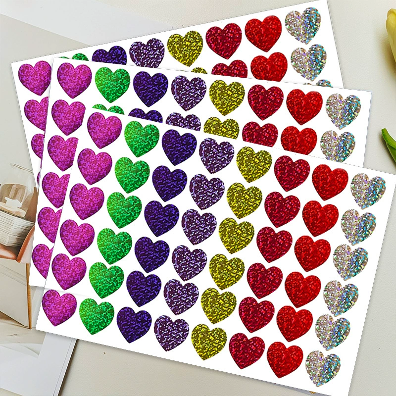 Самоклеящиеся декоративные любовные лазерные бумажные этикетки День Святого Валентина дети награды конверт подарочная упаковка