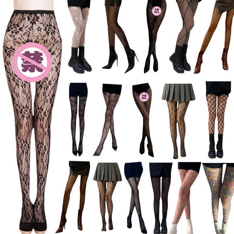 New Internet celebrity stockings women's summer thin sexy black stockings jacquard leg-shaping transparent stockings anti-snagging bottoming socks