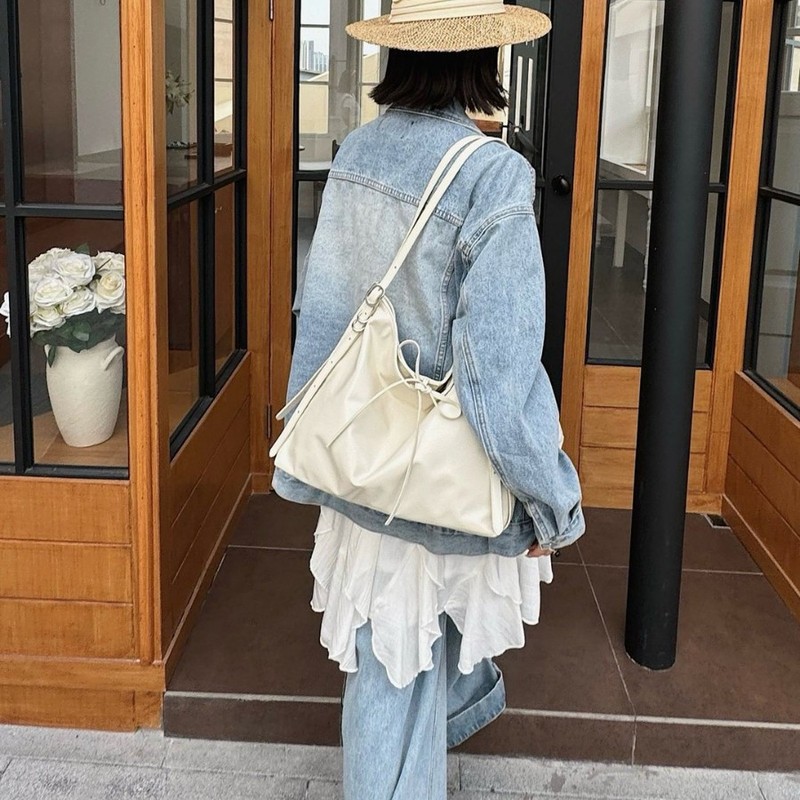 大容量软面包包女2025新款简约休闲单肩斜挎包复古上班通勤托特包|undefined