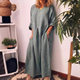 2023wish Amazon ebay popular European and American women's cotton and linen solid color loose dress