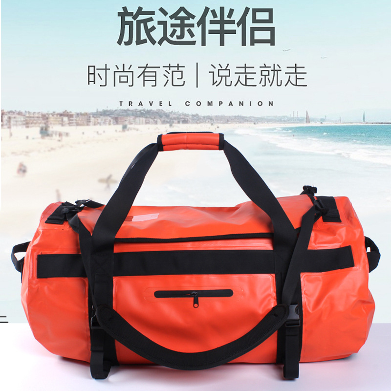 Pvc Fully Waterproof Cylindrical Bag, Gym and Swimming Dry/Wet Separation Storage Bag, Outdoor Rafting and River Trekking Portable Backpack