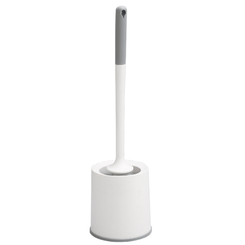 cepillo de inodoro doméstico sin esquina muerta tipo pared de baño sin perforación cepillo de inodoro de mango largo conjunto de cepillo de limpieza de pared