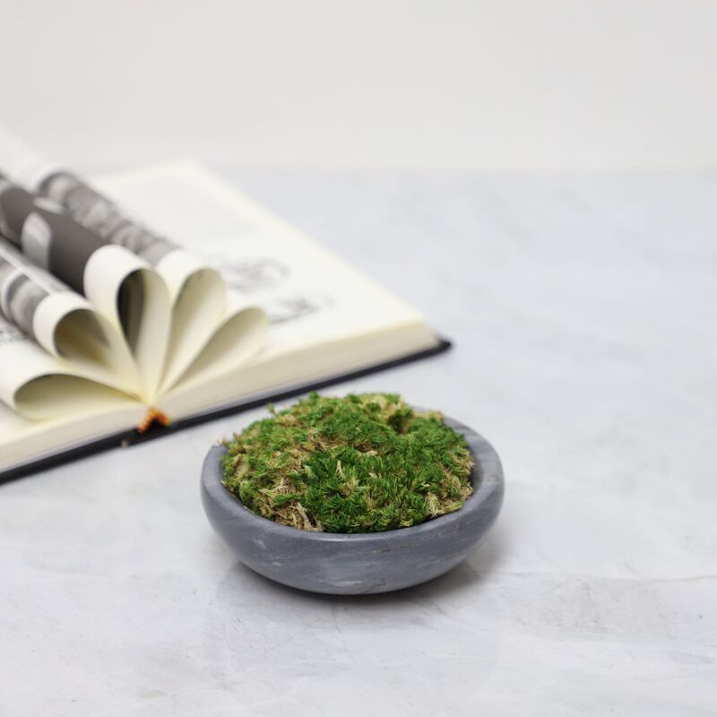 Quiet Wind Natural Marble Moss Flower Pot Flower Ware Sales Office Model Room Hotel Showroom Home Fruit Plate Ornaments