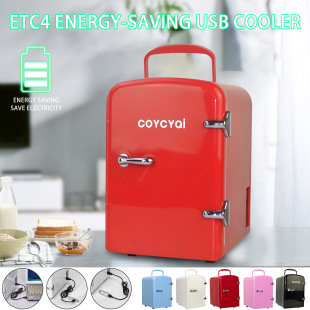 USB refrigerator mini cosmetic box cross-border car home dual-use cooling and heating box available charging treasure charger mini refrigerator