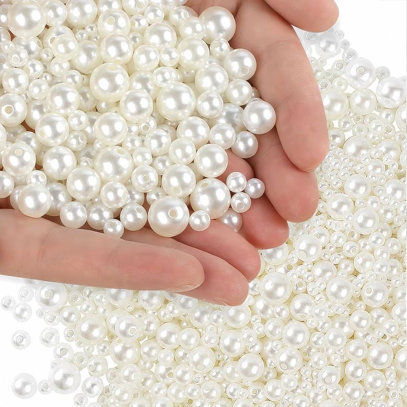 Abs Straight Hole Imitation Pearls 3-20mm Pearls with Holes Handmade Materials Loose Beads Beaded Bracelet DIY Jewelry Accessories
