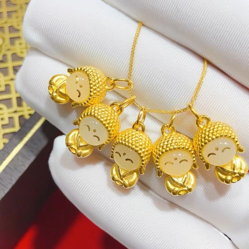 15g Weight Artificial Gemstones Inlay Material Pendant Necklace Classification Titanium Steel Simple Style Buddha Plating Inlay Artificial Gemstones Pendant Necklace