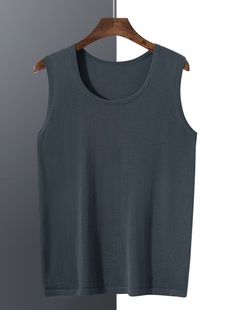 Men's 100 Cashmere Vest Wide Shoulder Sports Casual Base Shirt Fine Imitation Thin Breathable Fitness Sleeveless Sweater