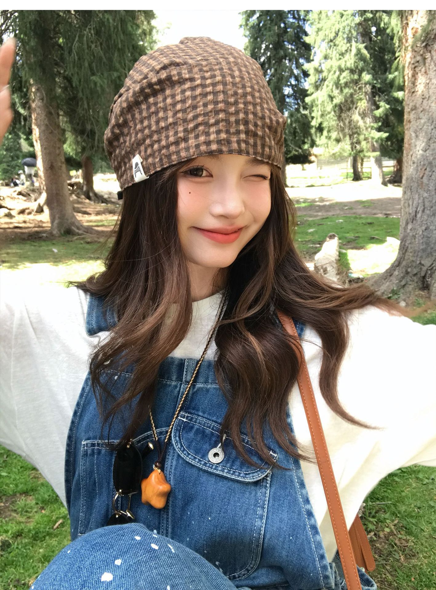 Vintage-Karomütze für Damen, dünn, für den Sommer, für großen Kopfumfang, elegant, vielseitig und lässig._voghion.com