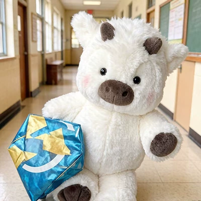 Oyuncaq yastıqlar Plush Toy, Highland Calf - scottish-highland-cow-white-45cm028kg
