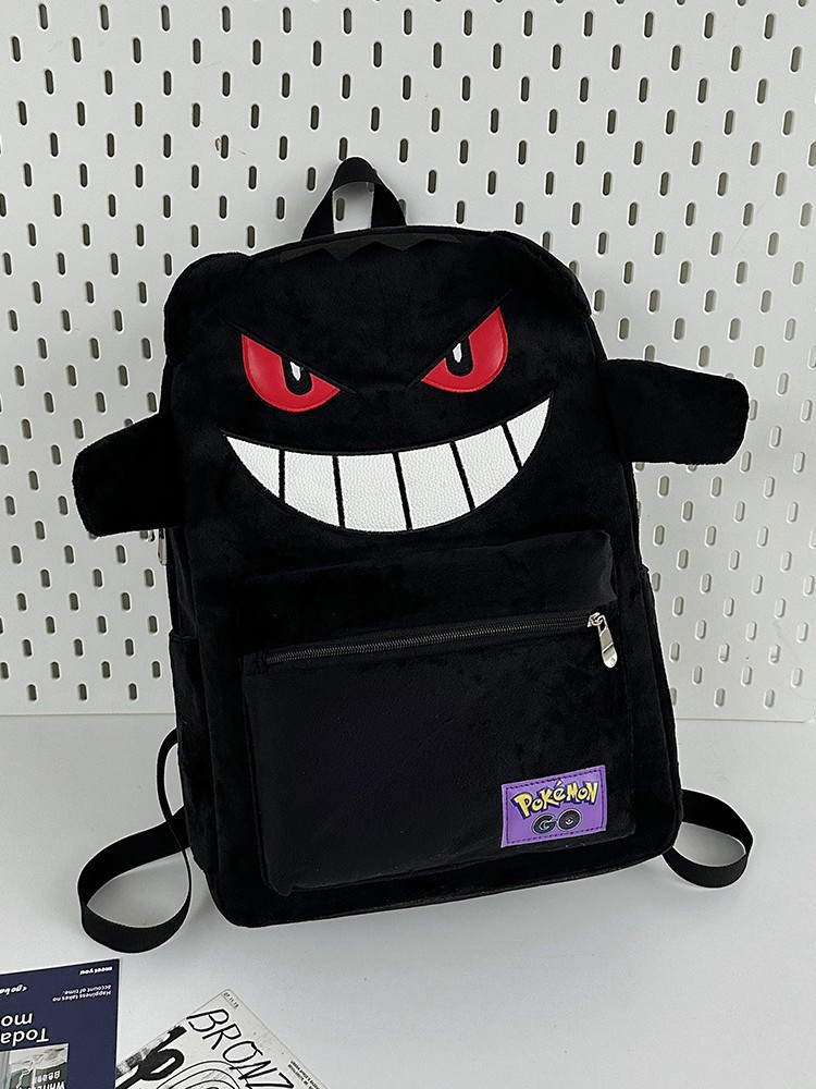 2025 nuevo monstruo mochila de peluche púrpura pareja de dibujos animados de gran capacidad para estudiantes universitarios mochila transfronteriza