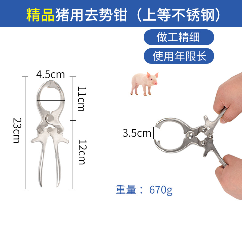 Alicates de castracion veterinaria alicates de castracion de acero inoxidable para cerdos, ganado y ovejas alicates de castracion libres de sangre