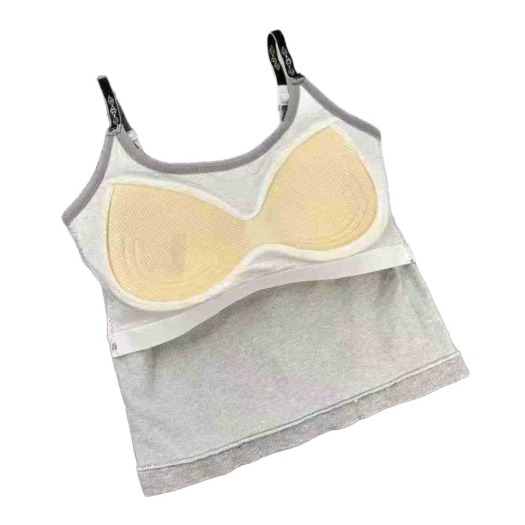 022 # carta de otoño correa de hombro fija taza chaleco de suspensión mujer con el umbilical de vestir el cuerpo delgado ropa interior de espalda hermosa chaqueta superior