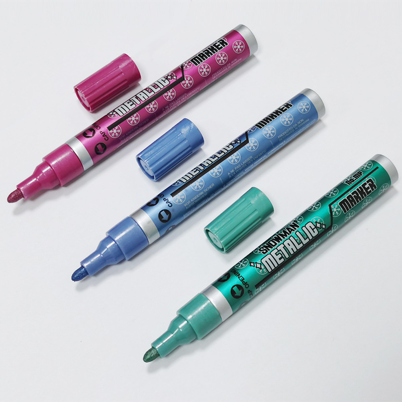 金属色油漆笔电镀效果雪人牌mp闪光手机签名红酒签名不可擦油漆笔