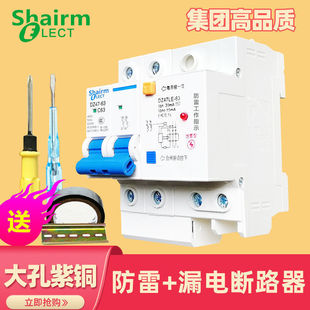 Lightning protection 2P household 220V air switch with leakage protection circuit breaker charging pile to prevent electric shock 40A63A