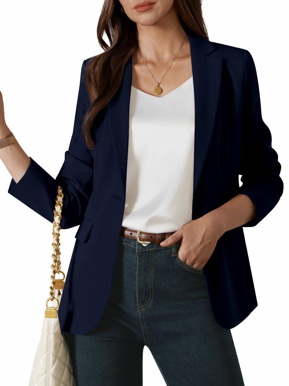 Fashionable Women's Single-button Blazer For Smart Office Wear_voghion.com