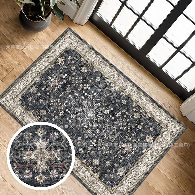 Cross-Border American-Style Entrance Door Mats, Wear-Resistant, Dirt-Resistant, Easy to Maintain, Crystal Velvet Mats for Home Entrance and Doorway