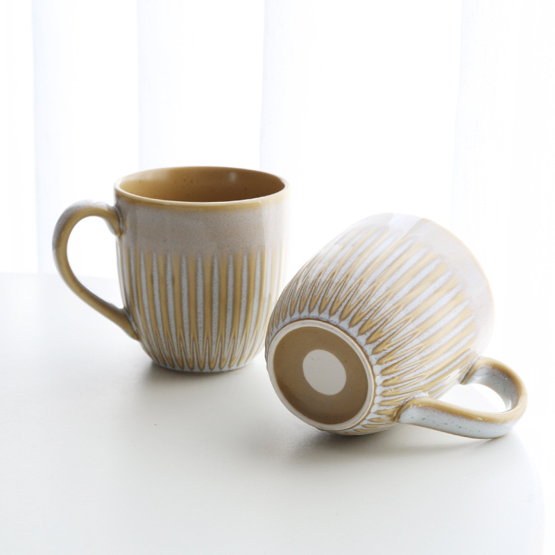 LZ marca horno amarillo cerámica taza de café agua actividad comunitaria logotipo personalizado escuela regalo vacaciones
