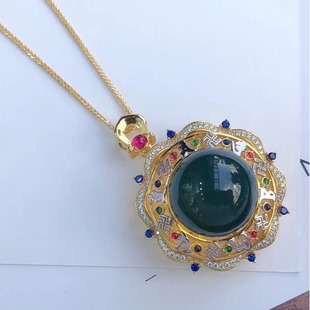 20mm Mexican Lamper S925 Silver Seiko Inlaid Multi-Layer Rotating Pendant Six-Character Mutant K Gold Vacuum Plating