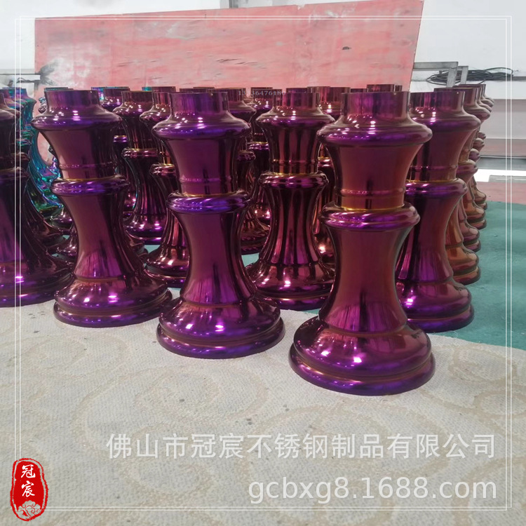 室内栏杆装饰用七彩色不锈钢花瓶柱 欧式风格装饰立柱