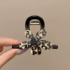 3# Medium [Chocolate Brown Bottom Clip] Leopard Flower Clip-8cm