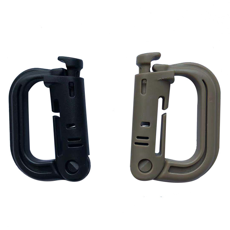Cerradura de tipo D táctica Prensa abierta de alta resistencia hebilla de gancho de plástico 25MM cinta alpinismo hebilla de gancho hebilla de plástico