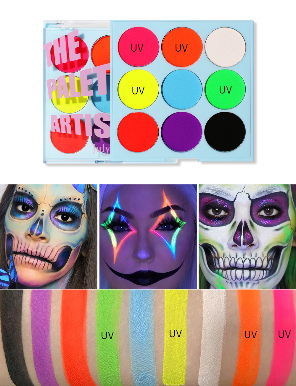 Bühne Make-up Wasser-löslich Farbe Schnell-trocknen Nicht-wisch Körper Malerei Lidschatten-palette display picture 2