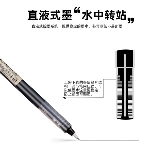 Gel Pen 0.5mm Medium Ink Pen Large Capacity Quick Dry Exam Signature Pen for Students Office Use Black Water Pen