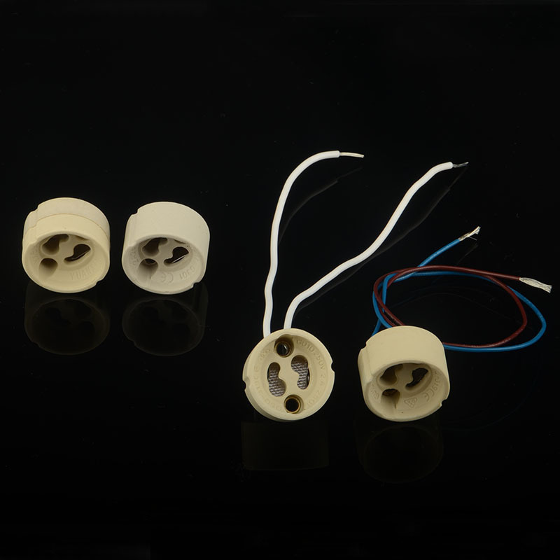 GU10 ceramic spotlight lamp cup lamp holder lamp socket with silicone teflon line LED lighting DIY accessories GU10 ceramic spotlight lamp cup lamp holder lamp socket with silicone teflon line LED lighting DIY accessories