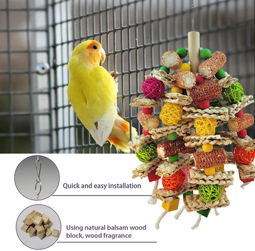 Parrot gnawing toys corn wooden colorful bird supplies cross-border exclusive factory direct sale bird toys