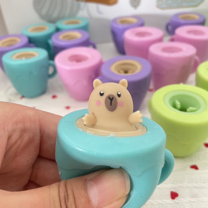 Tiktok-Style Tea Cup Capybara Squeeze Cup Stress Relief Toy Squirrel Cup Squeeze Toy Wholesale in Stock Tiktok-Style Tea Cup Capybara Squeeze Cup Stress Relief Toy Squirrel Cup Squeeze Toy Wholesale in Stock