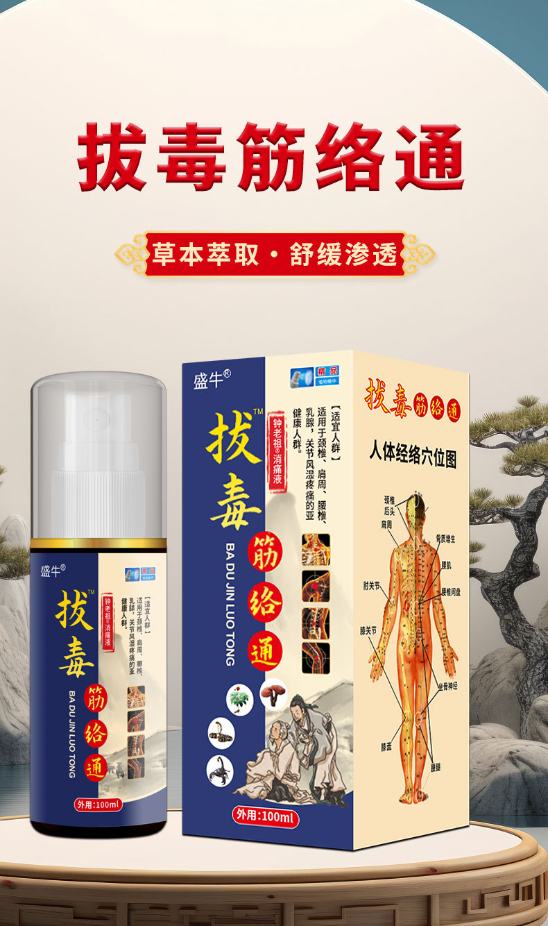 Herbal Meridian Soothing Spray for Neck Waist and Joints 100ml External Use specifications