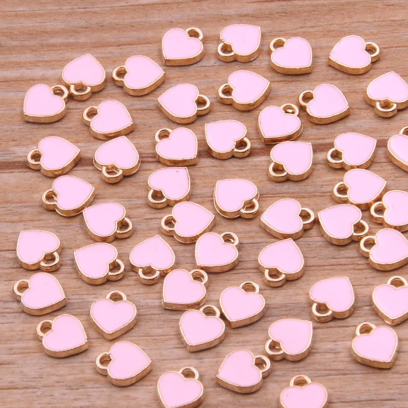 10 colores 6*8mm mini amor colgante KC oro gota aceite encanto colgante joyería bolsas manicura Accesorios