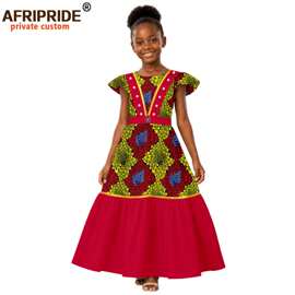 热销非洲印花蜡染全棉女童裙子+发带 AFRIPRIDE  2645010