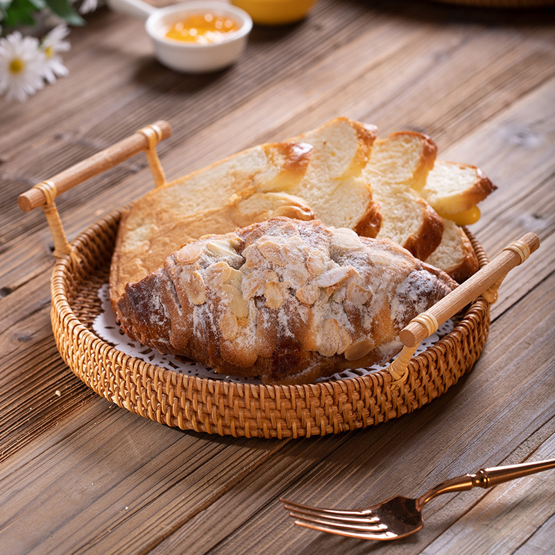 Cesta de almacenamiento trenzada de caña trenzada de pan trenzada de bambú bandeja trenzada de pan trenzado de bambú cesta de pan trenzado de bambú trenzado de pan trenzado