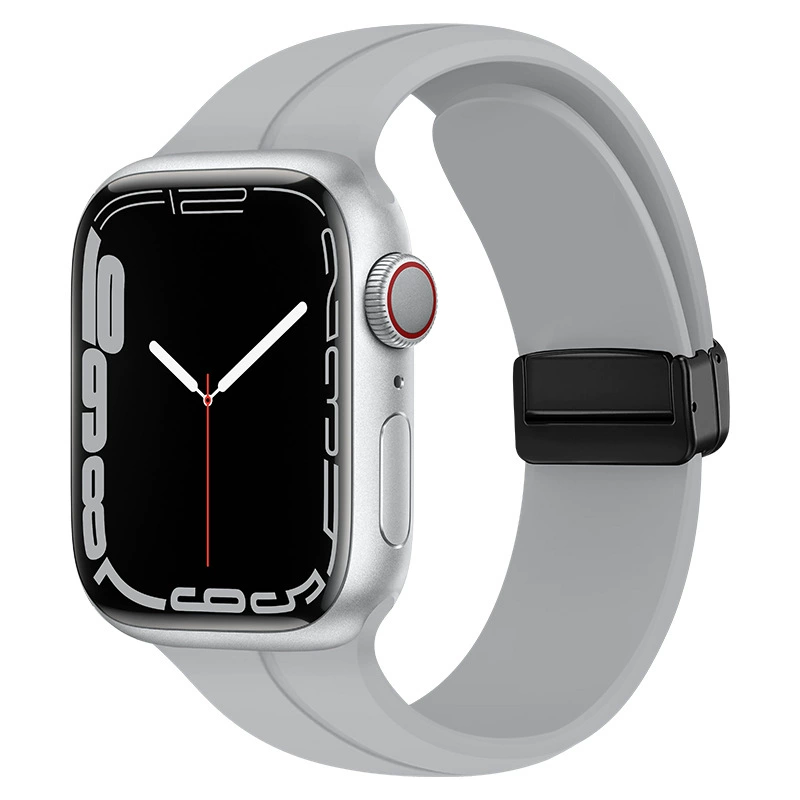 Подходит для Apple S9 с Apple Watch металлический складной Ultra2 магнитный силиконовый ремешок