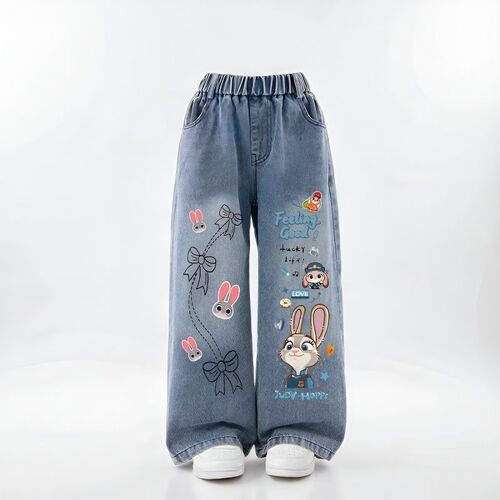 Girls 'jeans for spring and autumn 2026 new style 3 girls, 6 middle children, 8 straight legs, 9 spring clothes, 12-year-old children's father pants