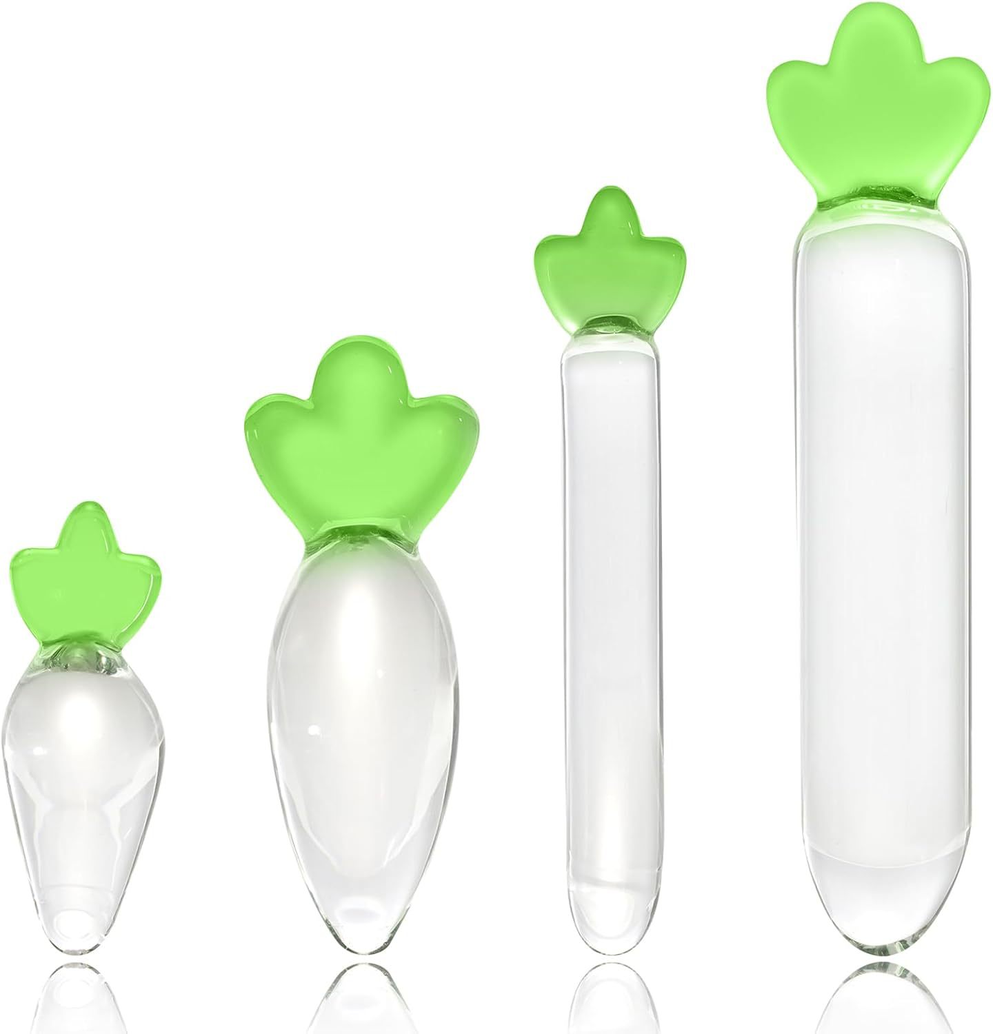 Crystal Glass Vegetable-Shaped Dildo, 16 cm Transparent Realistic Adult Toy — detail image 4