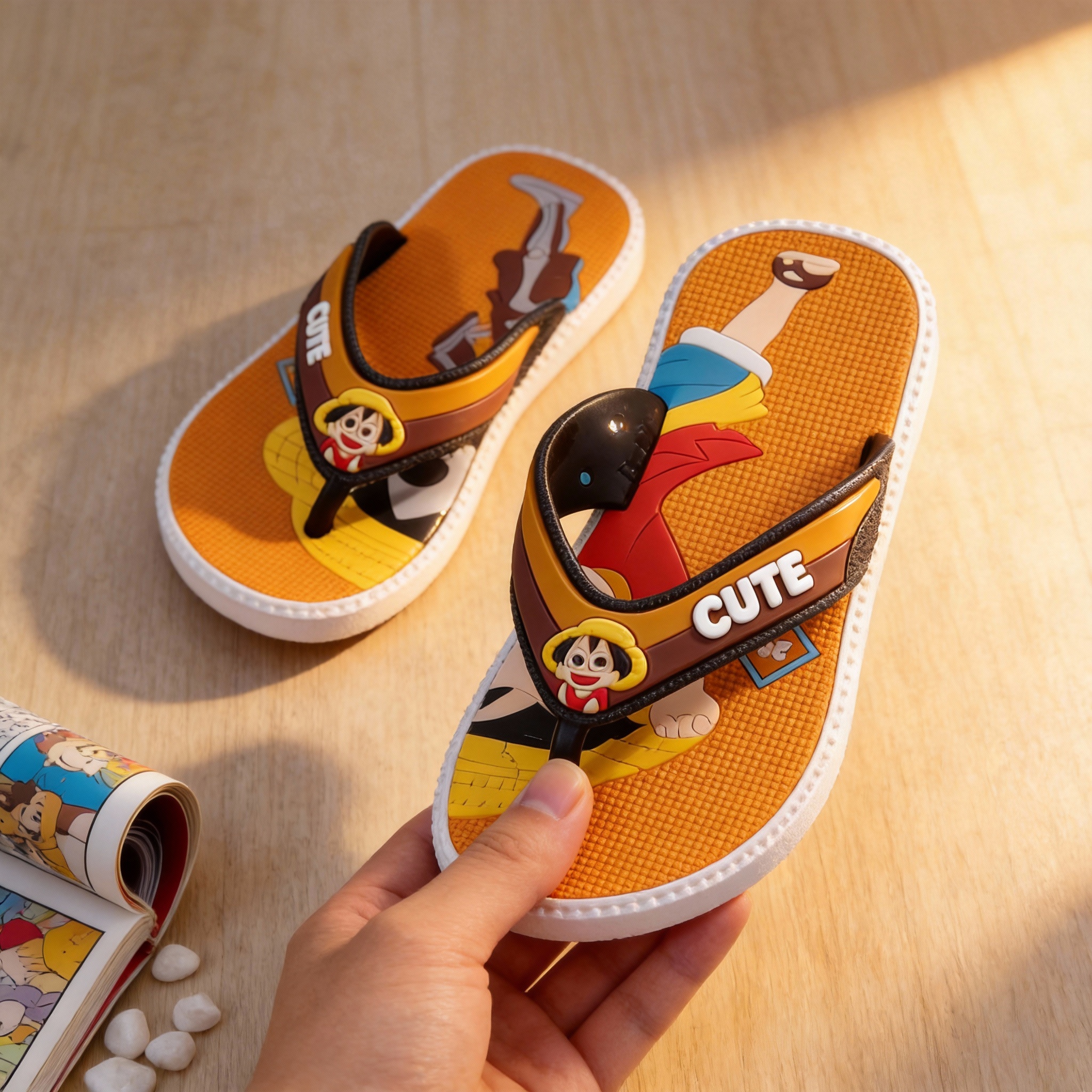 Children's Flip-Flops Casual Comfortable Non-Slip Wear-Resistant Boys' Thong Sandals Outdoor 8-12 Years Old Cartoon Wholesale Toddler