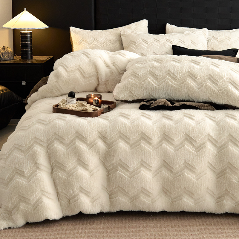 Conjunto de cuatro piezas de terciopelo + marrón nativo