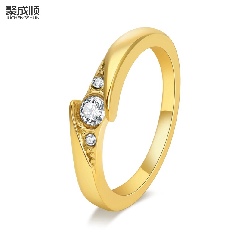 Korean Style Stainless Steel Women's Cold Style Diamond-encrusted Ring High-grade Sense First Jewelry Couple's Tail Ring Engagement Wedding Ring