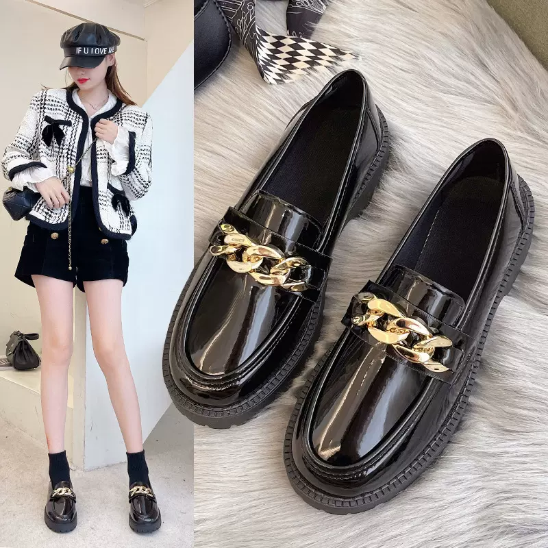 网红英伦风小皮鞋女款2025春秋季佰搭软底一脚蹬乐福单鞋批发制服