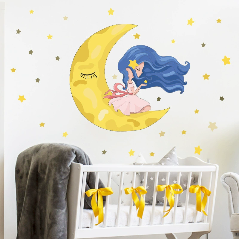 Cartoon fox rainbow children bedroom porch home wall background beautification wall stickers self adhesive decorations for room