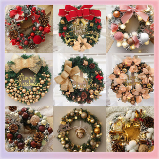 ✅Amazon new Christmas decorations wreath window layout door hanging rattan site layout Christmas flowers