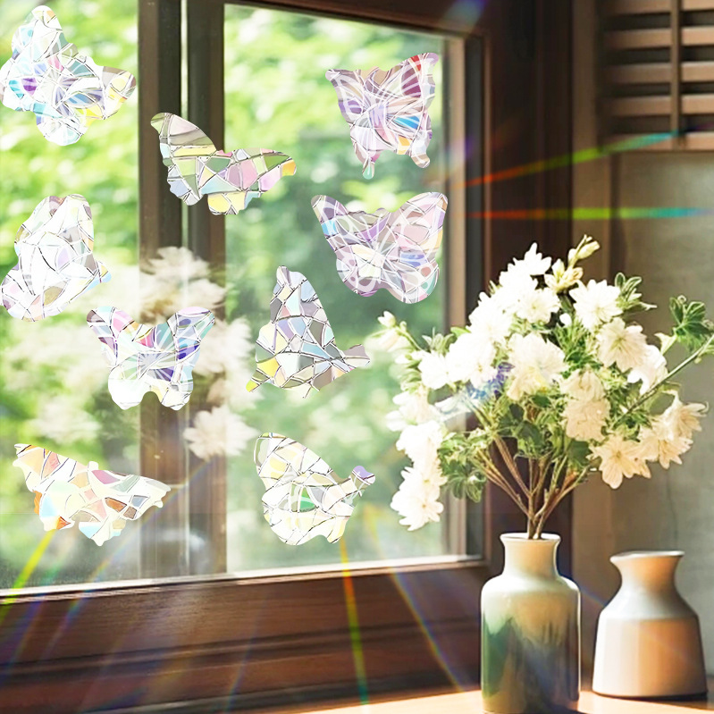 New DIY Colorful and Cute Butterfly Glass Door and Window Background Beautification Window Stickers Halloween Cute Multicolored Glass Stickers