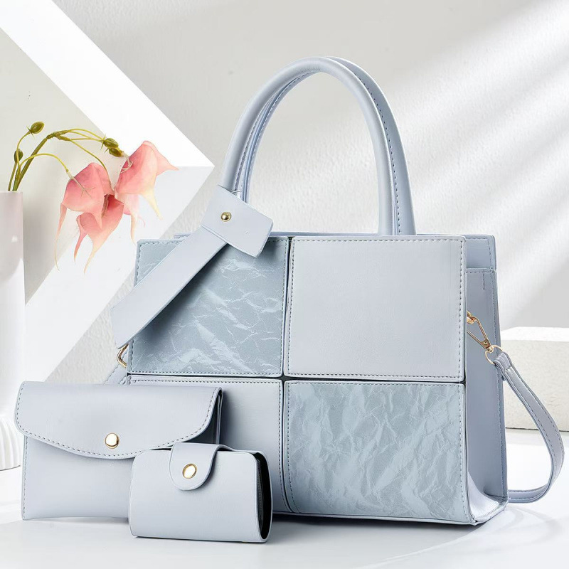 Bolsa de mujer combinada de tres piezas 2025, nueva bolsa de mano de mujer de empalme, bolsa de hombro de gran capacidad para viajar