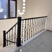 厂家上门免费测量尺寸提供星型铁艺楼梯实木扶手北欧风格家用楼梯