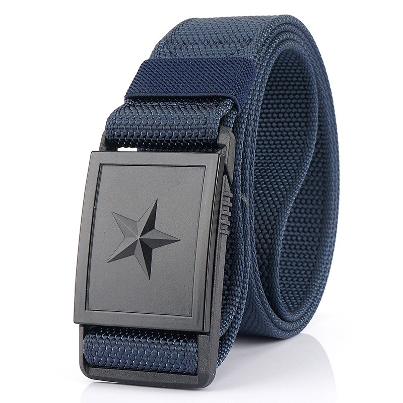 Nueva hebilla automática de cinco estrellas ventilador militar cinturón táctico de nylon para hombres Pantalones deportivos al aire libre con cinturón de tela de entrenamiento militar juvenil